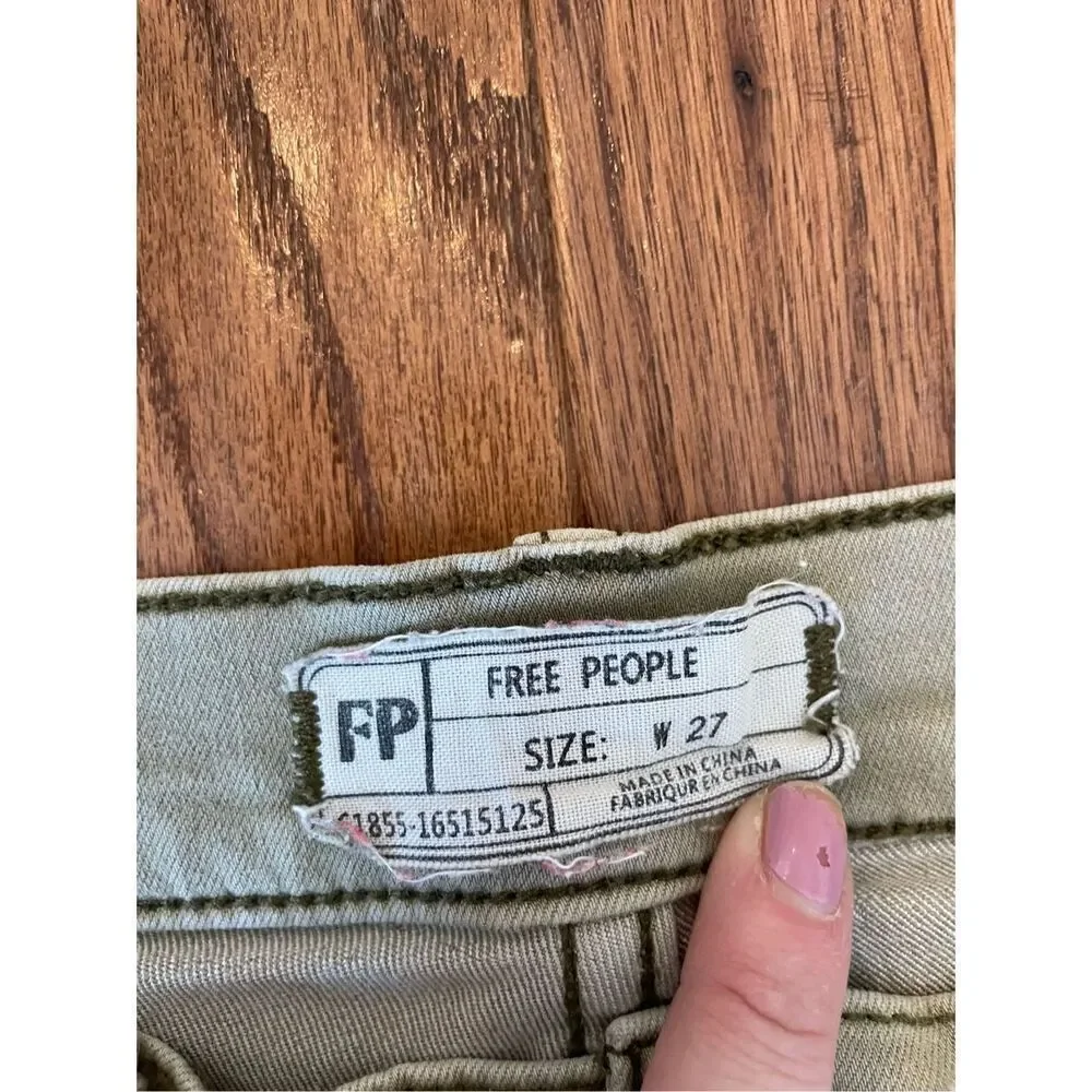 Free people green skinny jeans size 27